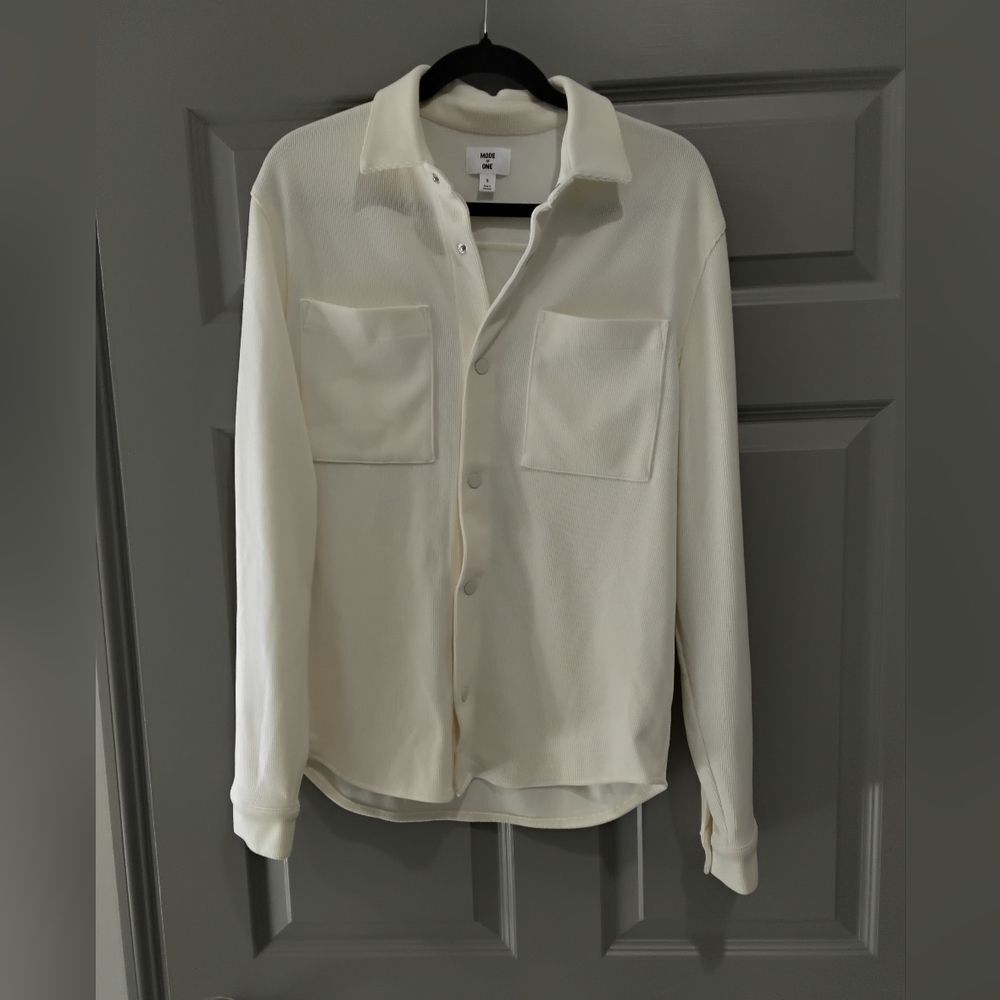 Mode Of One Men's Cream Shirt Jacket